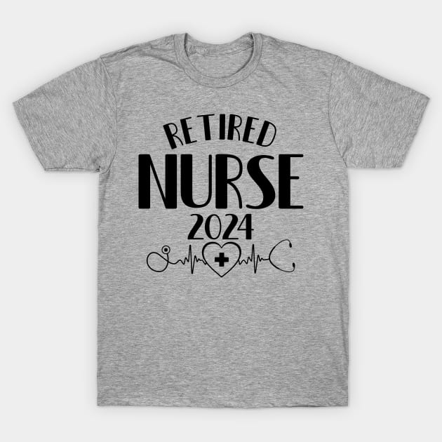 Retired Nurse 2024 Cute Nurse Retirement 2024 T-Shirt by Giftyshoop